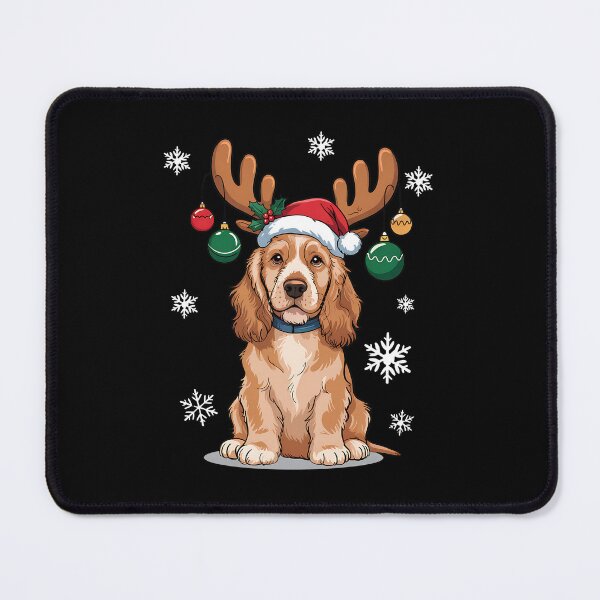 Item preview, Christmas Balls Light Reindeer Santa Hat Cocker Spaniel Xmas designed and sold by BakeryDozen.