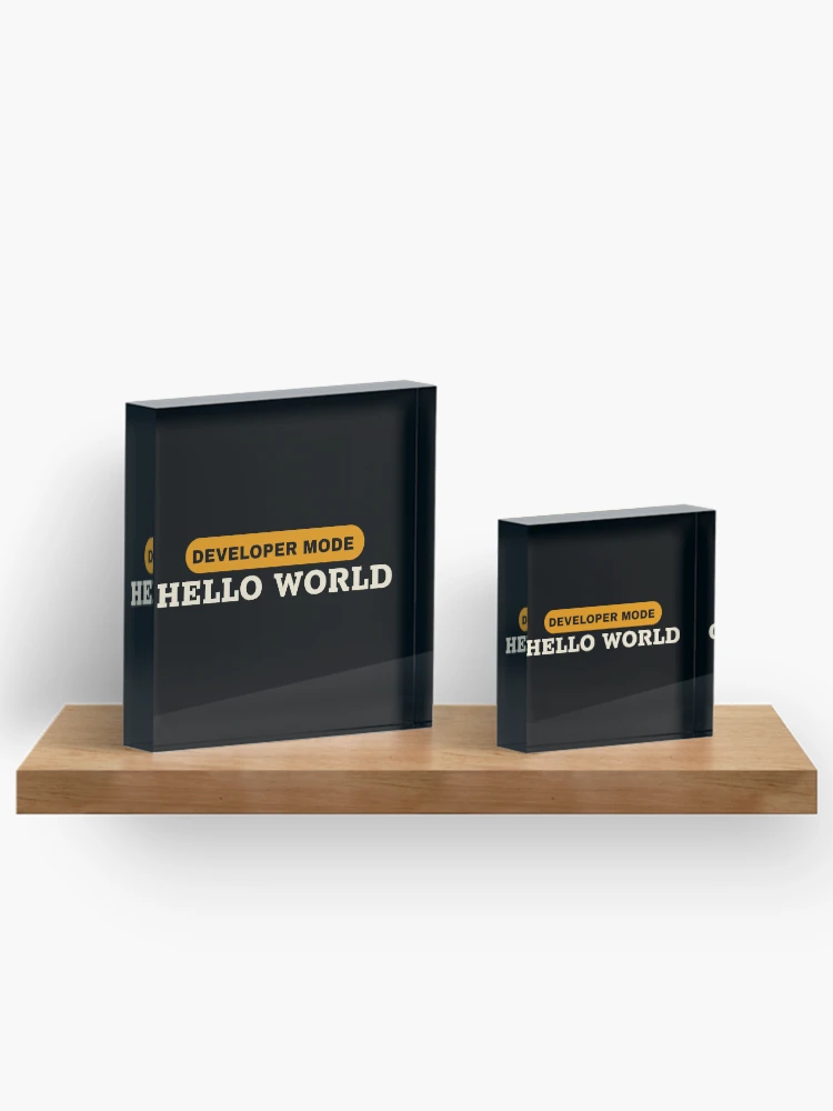 Thumbnail 3 of 5, Acrylic Block, Hello World Python Code designed and sold by FridPix.