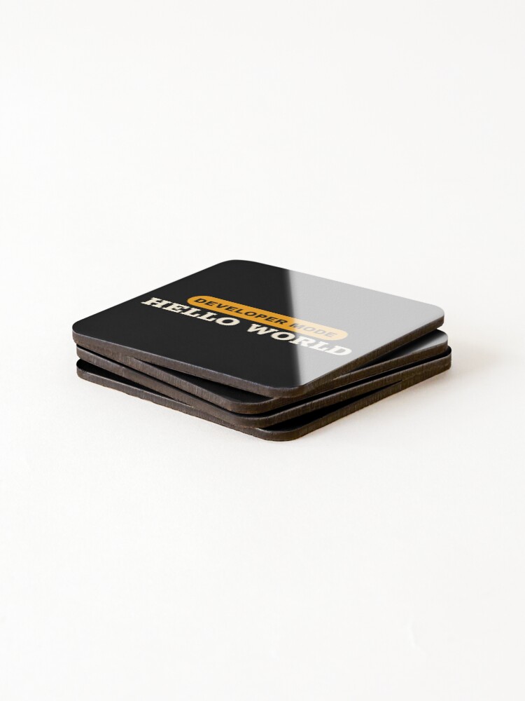 Thumbnail 4 of 5, Coasters (Set of 4), Hello World Python Code designed and sold by FridPix.