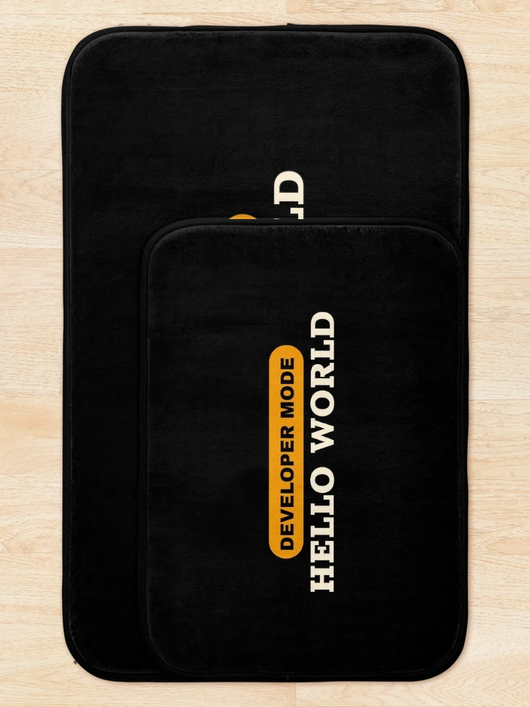 Thumbnail 5 of 6, Bath Mat, Hello World Python Code designed and sold by FridPix.