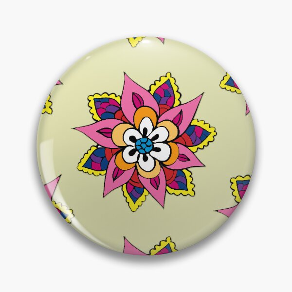 Item preview, Retro Pink and Yellow Floral Mandala Seamless Pattern - Bohemian Flower Art designed and sold by NgernPhanLan.