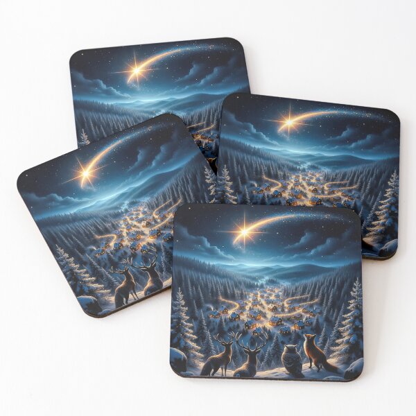 Item preview, Christmas Star Watched by Animals Over Snowy Village designed and sold by acceleratorhams.