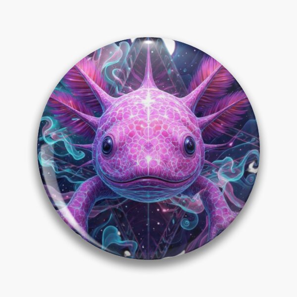 Item preview, Psychedelic Pink Axolotl – Cosmic Neon Fantasy Creature Art designed and sold by MadeByACJ.