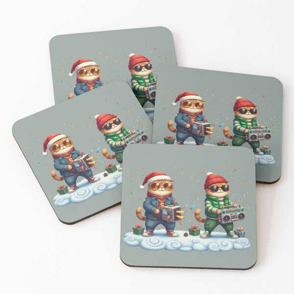 Item preview, Hip-Hop Christmas Cats | Funny Rapper and DJ Kittens designed and sold by E-SarnEdge.