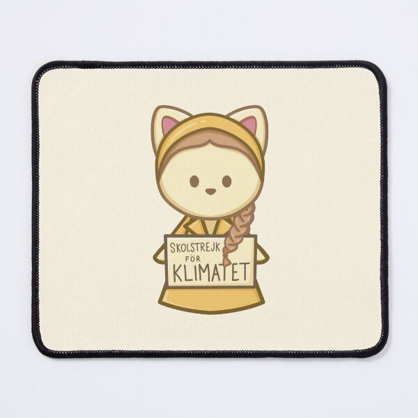 Item preview, Greta Thunberg cat – Climate Activist – Feminist kawaii illustration / Feminist cat art designed and sold by NaellePinson.