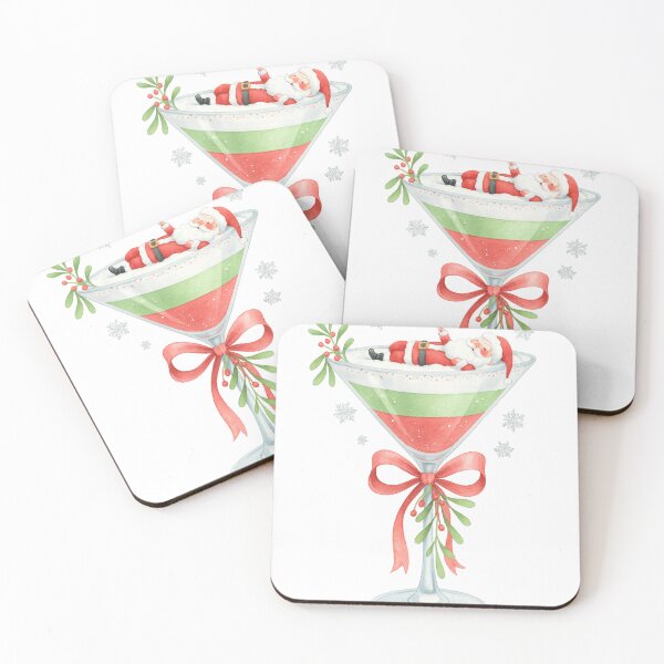 Item preview, Funny Santa Lounging in Christmas Cocktail Watercolor Art designed and sold by haitrieuic96.