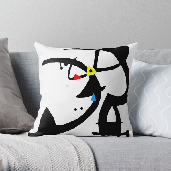 Joan Miro Two Characters Persecuted By A Bird, T Shirt, Art Throw Pillow