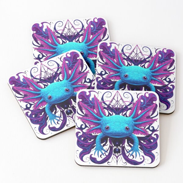 Item preview, Neon Fantasy Axolotl – Psychedelic Pink & Purple Cosmic Design designed and sold by MadeByACJ.