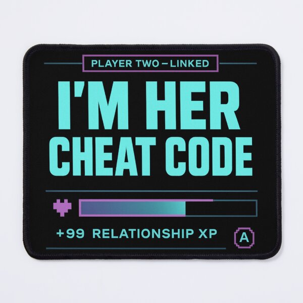 Item preview, I’m Her Cheat Code Neon Gamer Couple HUD Design designed and sold by POD DYNASTY.