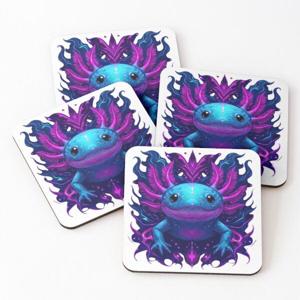 Item preview, Psychedelic Galaxy Axolotl – Vibrant Neon Pink Fantasy Animal designed and sold by MadeByACJ.