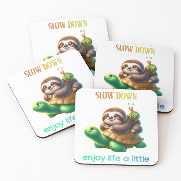 Item preview, Slow Down Enjoy Life Turtle Sloth Snail designed and sold by KraftyDesignz.