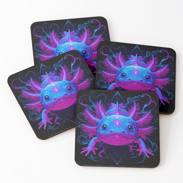 Item preview, Trippy Pink Axolotl – Glowing Cosmic Amphibian Fantasy Illustration designed and sold by MadeByACJ.