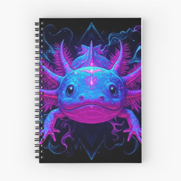 Artikelvorschau, Trippy Pink Axolotl – Leuchtende kosmische Amphibien-Fantasy-Illustration entworfen und verkauft von MadeByACJ.