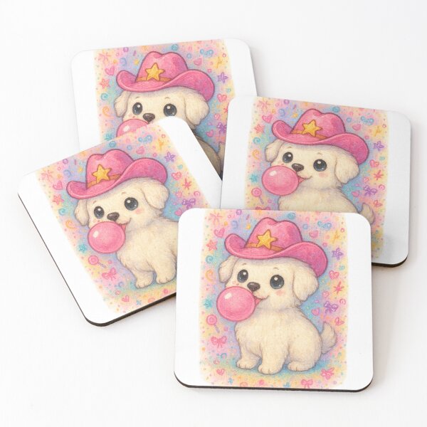 Item preview, Bubblegum Great Pyrenees Dog Illustration – Cute White Pyrenees Puppy Art designed and sold by SpacedOutRITZ.