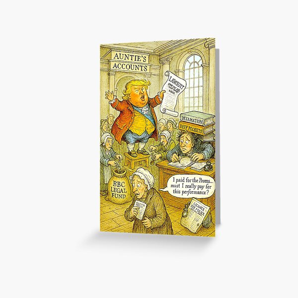 Sketching the News — #1: Trump, the BBC, and the Licence Fee Shake-Down Greeting Card