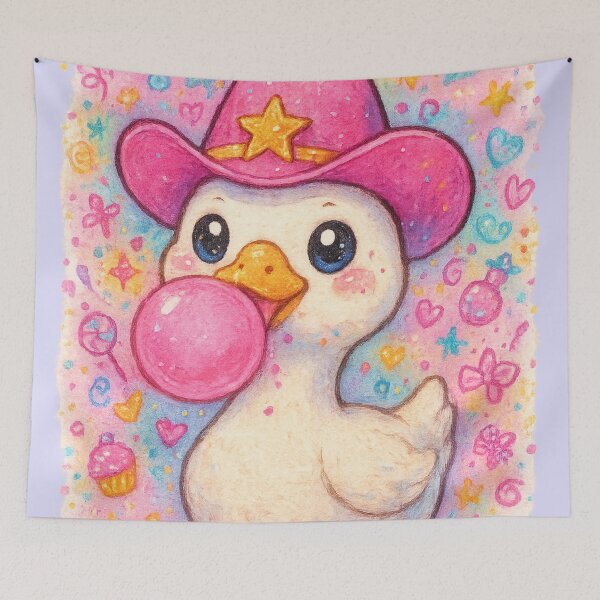 Item preview, Bubblegum Cowboy Goose Illustration – Funny Silly Goose in Cowboy Hat Art designed and sold by SpacedOutRITZ.