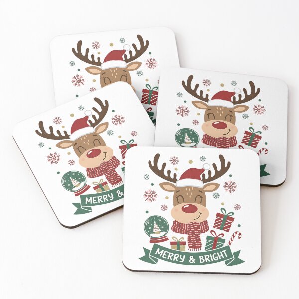 Artikelvorschau, Niedliches Rentier Merry & Bright Weihnachtsdesign entworfen und verkauft von TravelLensPro.