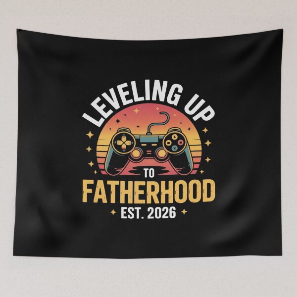 Item preview, Leveling Up to Fatherhood Est 2026 Retro Gamer Design designed and sold by Gogetgiggles.