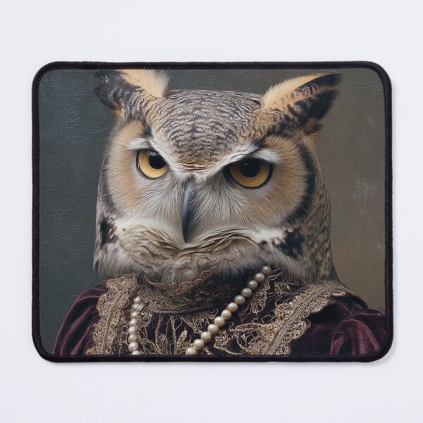 Item preview, Victorian Lady Owl Portrait Vintage Bird Art designed and sold by SpecInkStudio.