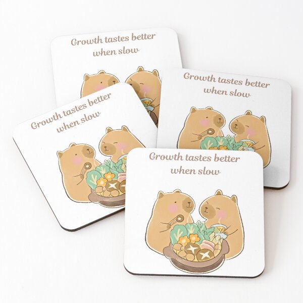 Item preview, Growth Tastes Better When Slow T-Shirt Design | Slow Growth Cozy Capybara Hotpot | Cute Calm Aesthetic Comfort Season T-Shirt designed and sold by YasirHamidDesigns .