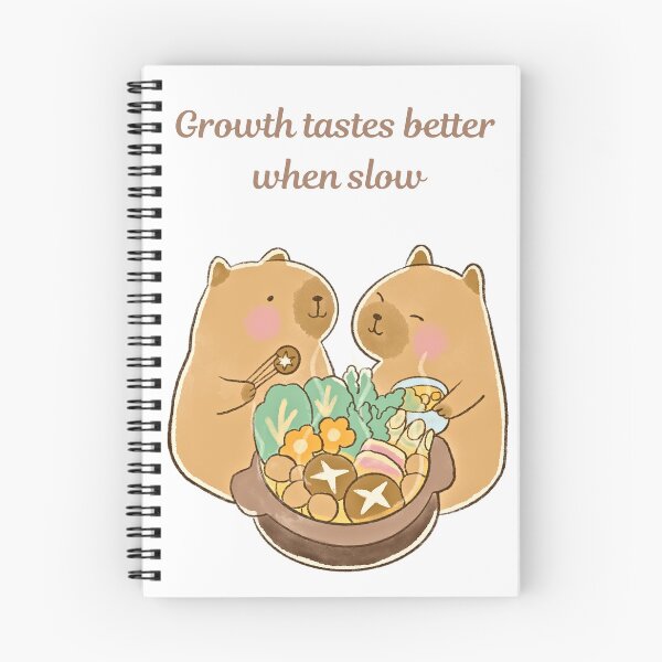 Item preview, Growth Tastes Better When Slow T-Shirt Design | Slow Growth Cozy Capybara Hotpot | Cute Calm Aesthetic Comfort Season T-Shirt designed and sold by YasirHamidDesigns .