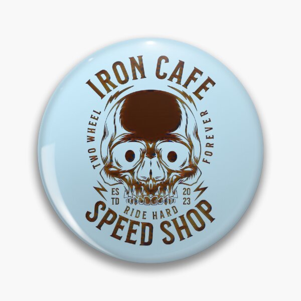 Item preview, Iron Cafe Speed Shop Skull – Vintage Biker Emblem designed and sold by creativerooney.