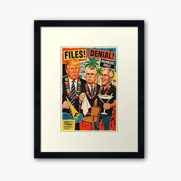 Sketching the News — #3: Trumping Through the Epstein Files Framed Art Print