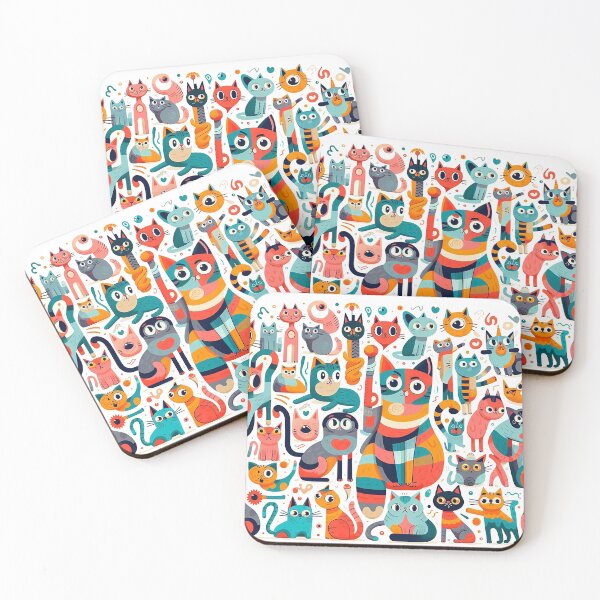 Item preview, Bring your walls to life with cute cat patterns   designed and sold by Vanich-Panich.