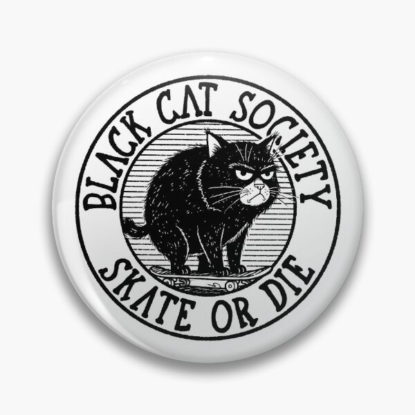 Artikelvorschau, Black Cat Society: Skate or Die – Grumpy Punk Feline Skateboard Design entworfen und verkauft von sXe-art.