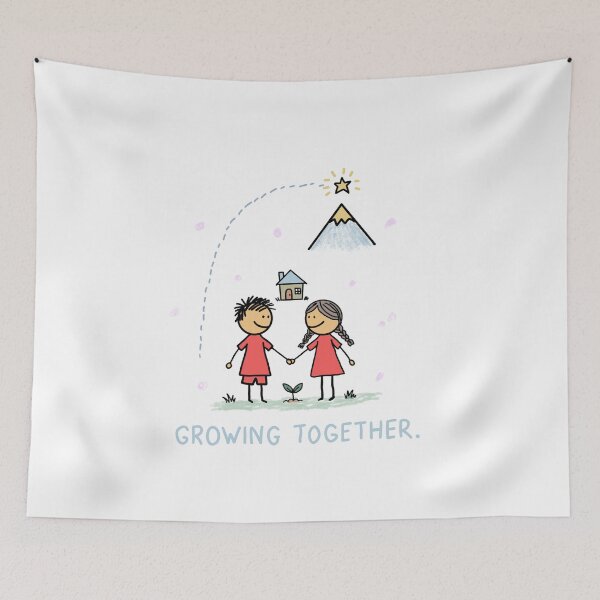 Item preview, Growing Together – Cute Couple Illustration About Love, Growth & Future Dreams designed and sold by Popstudio85.