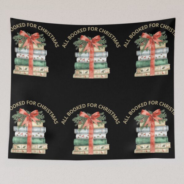 Item preview, Book Lover Christmas, All booked for Christmas,  Cozy Christmas Reading Club, Book Stack Christmas designed and sold by KolorellaS.