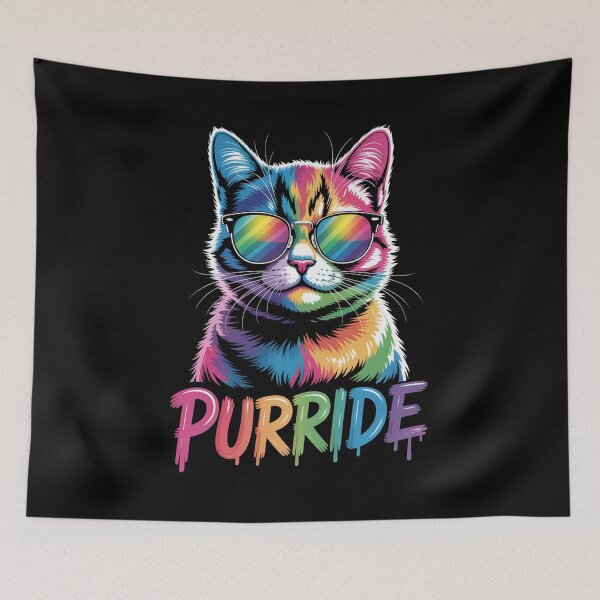 Item preview, Purride Gay Rights Rainbow Pride Month Lgbtq Cat  designed and sold by JonGogue.