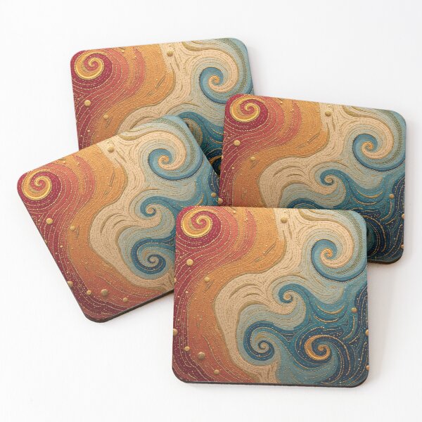 Item preview, Aboriginal Inspired Dot Art - Lava And Sea Waves designed and sold by GrinGalore.