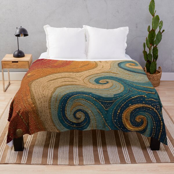 Item preview, Aboriginal Inspired Dot Art - Lava And Sea Waves designed and sold by GrinGalore.