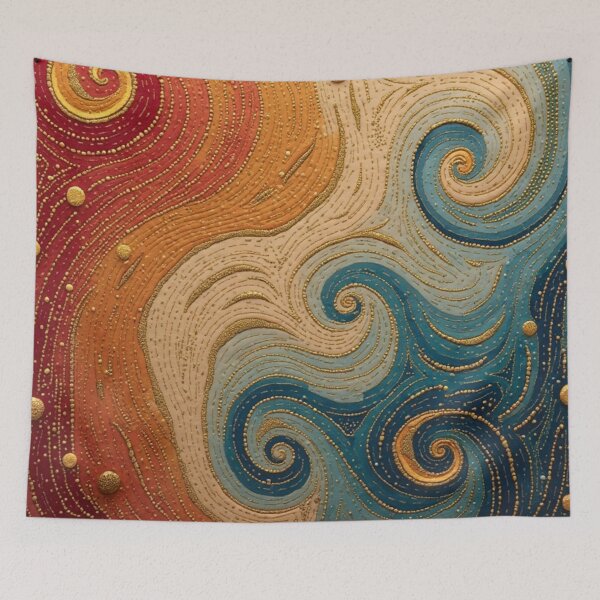 Item preview, Aboriginal Inspired Dot Art - Lava And Sea Waves designed and sold by GrinGalore.
