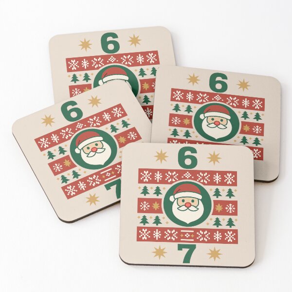 Item preview, 67 Holiday Panel - Santa Icon & Pixel Snow (Clean Ugly Sweater Look) designed and sold by I AM BRO.