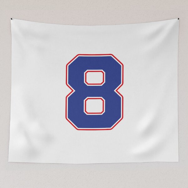 Item preview, Jersey Number 8 / Player Shirt Number Eight (Blue with Red Outline) designed and sold by STUDIO-72.
