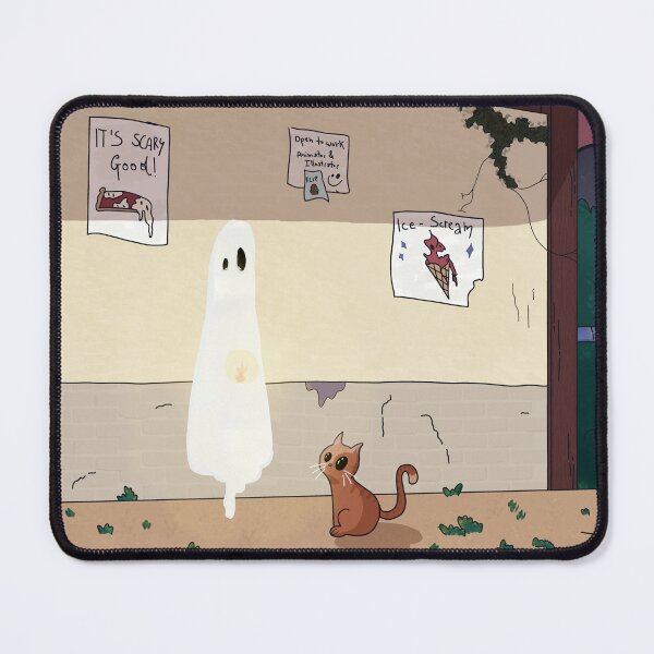 Item preview, Ghost and Orange Cat Waiting at Night for the Bus to come designed and sold by Chiarad0.