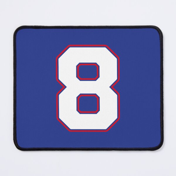 Item preview, Jersey Number 8 / Player Shirt Number Eight (White with Red Outline) designed and sold by STUDIO-72.