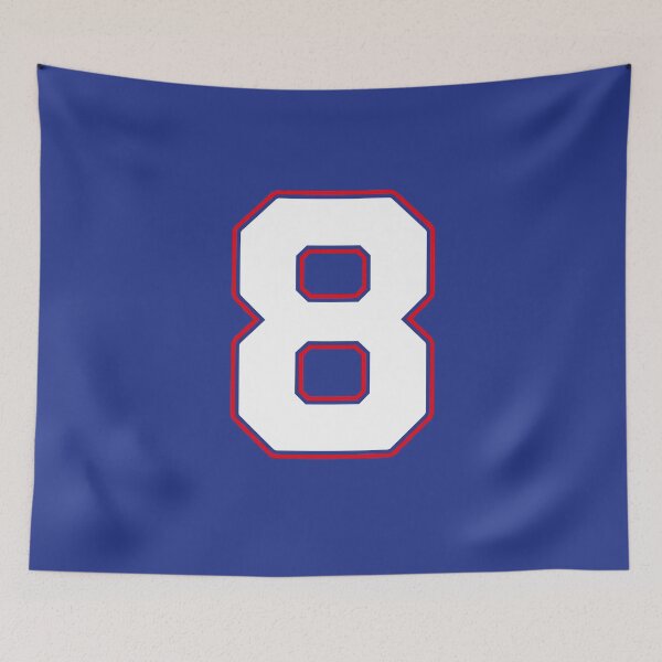 Item preview, Jersey Number 8 / Player Shirt Number Eight (White with Red Outline) designed and sold by STUDIO-72.