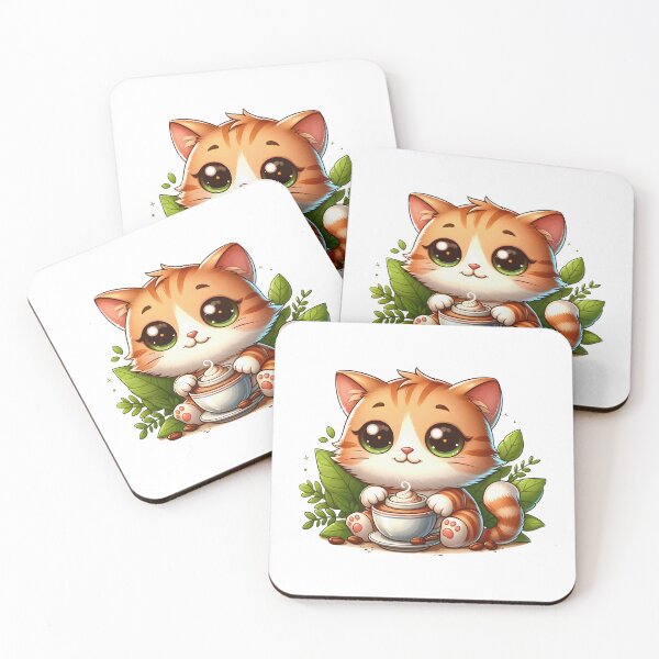 Item preview, Cute Cat with Cappuccino – Cozy Cafe Kitten Nature Aesthetic designed and sold by Lulunza.