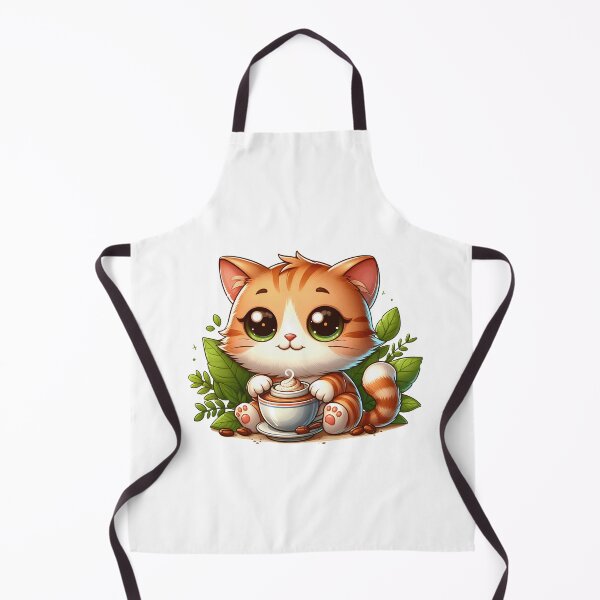 Item preview, Cute Cat with Cappuccino – Cozy Cafe Kitten Nature Aesthetic designed and sold by Lulunza.