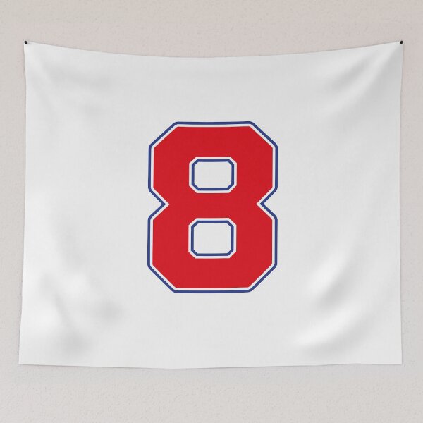 Item preview, Jersey Number 8 / Player Shirt Number Eight (Red with Blue Outline) designed and sold by STUDIO-72.