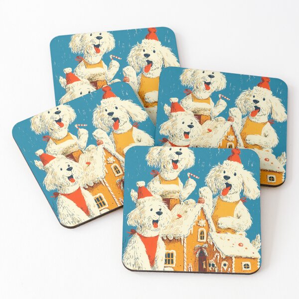 Item preview, Bichon Frises Decorating Gingerbread Village designed and sold by Flying Doggo.