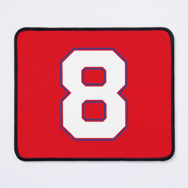 Item preview, Jersey Number 8 / Player Shirt Number Eight (White with Blue Outline) designed and sold by STUDIO-72.