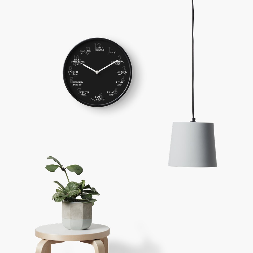12-steps-of-recovery-clock-clock-by-recoverygift-redbubble
