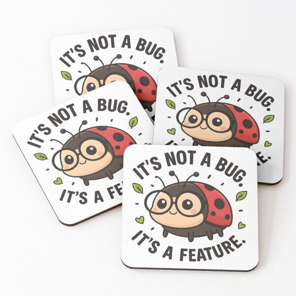 Item preview, It’s Not a Bug, It’s a Feature – Cute Geek Ladybug designed and sold by SoulenCify.