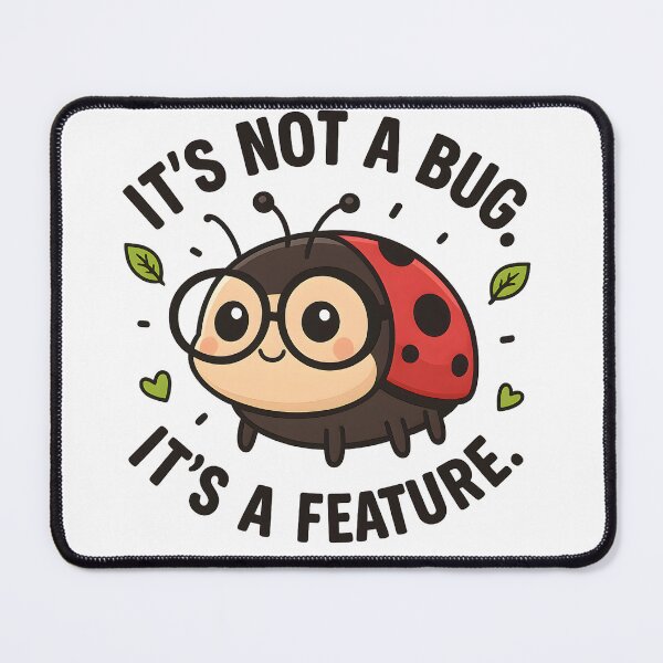 Item preview, It’s Not a Bug, It’s a Feature – Cute Geek Ladybug designed and sold by SoulenCify.
