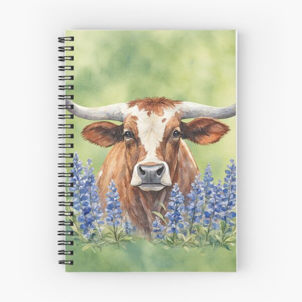 Item preview, Texas Longhorn Bluebonnet Art designed and sold by PixelExpressStudio.