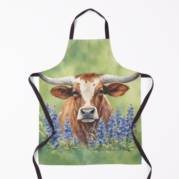 Item preview, Texas Longhorn Bluebonnet Art designed and sold by PixelExpressStudio.